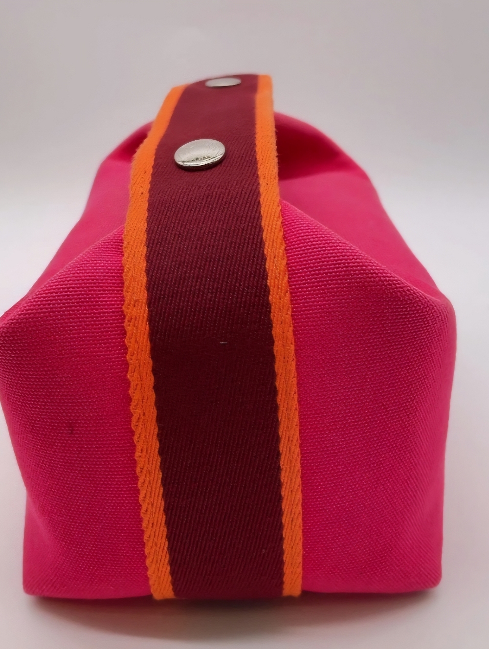 Hermes Bride- A - Brac Pink PM Canvas Vanity Bag With Paper Bag - Picture 6 of 17